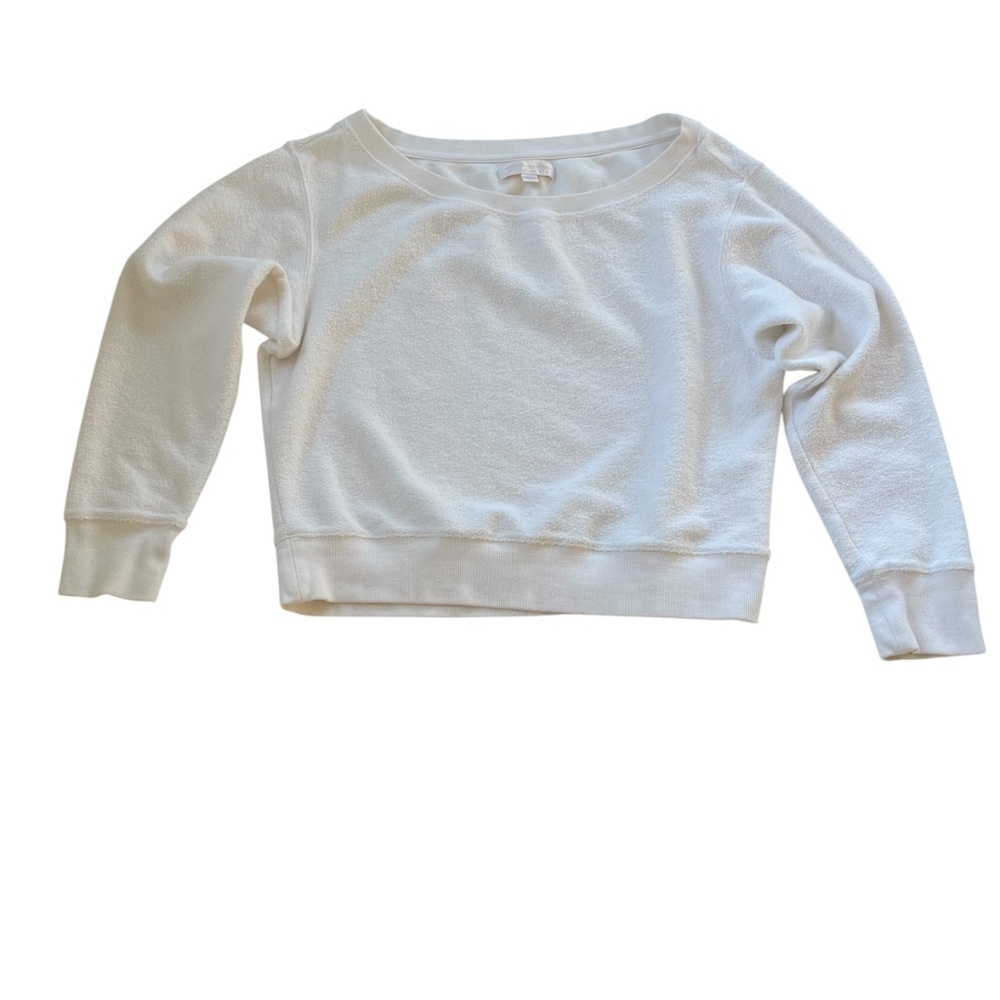 Spiritual Gangster Off The Shoulder Terry Cloth Sweatshirt Sz M White Athleisure - Picture 3 of 9